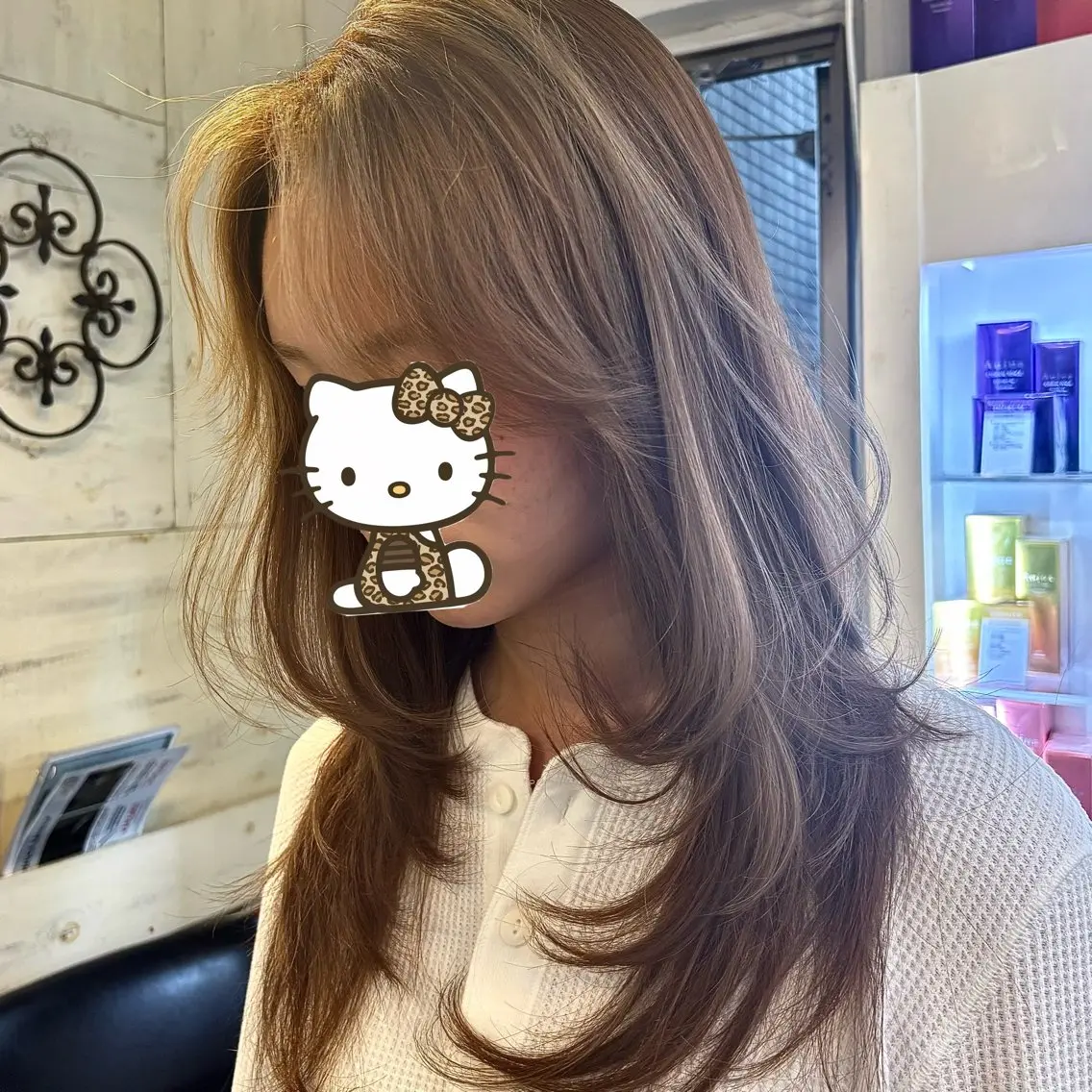 セミロング カラー カット ヘアカラー トリートメント 韓国レイヤー/ダブル カラー/フウカ🤍のヘアスタイル
