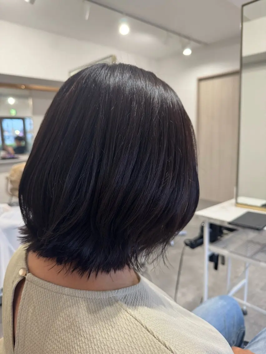 ミディアム カラー ボブレイヤー ボブ レイヤーカット 月館 怜奈のヘアスタイル