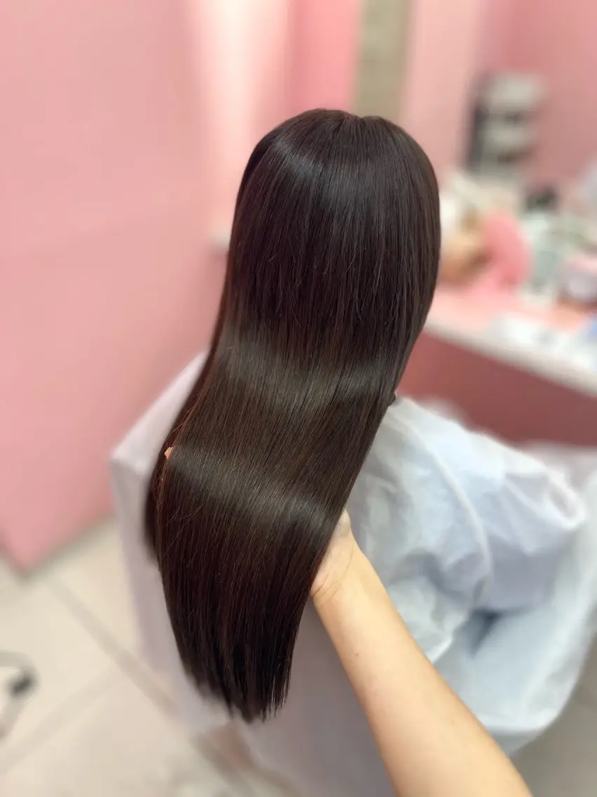 ロング シールエクステ くびれヘア エクステ ヨシンモリ 韓国風ヘア ヘアカラー エクステ シーズン エクステ/大阪梅田駅のヘアスタイル