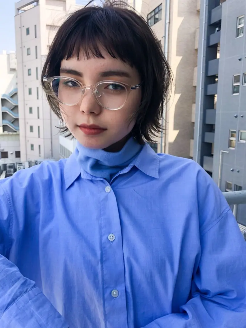 ショート カラー ボブ オン眉 ウルフカット カット ヘアカラー トリートメント 村上雅人 ナチュラルモードのヘアスタイル