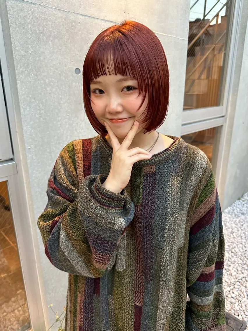 ミディアム カット ヘアカラー ボブ/似合わせカット /ニュアンスカラーのヘアスタイル