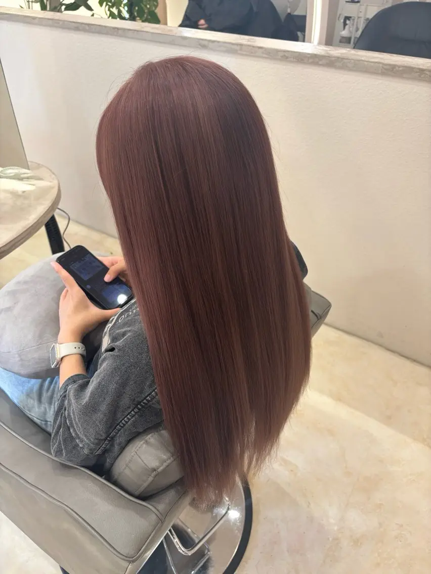 ロング カラー ヘアカラー ハラダ ヒナミのヘアスタイル