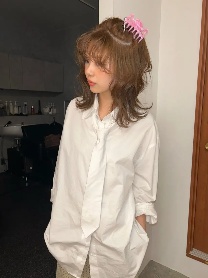 ミディアム カラー ヘアアレンジ 🩵透明感カラー🩵 yunaのヘアスタイル