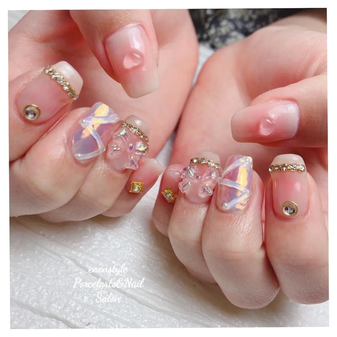 ミディアム ネイル 🐾enen style 🐾のネイルデザイン