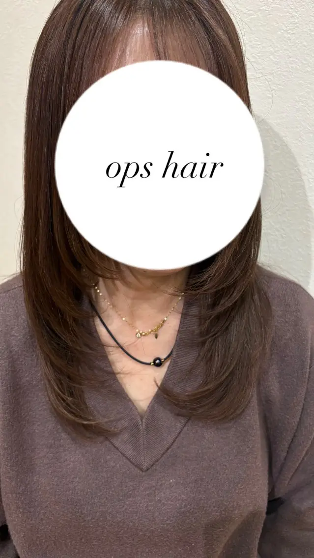 ミディアム カラー ブラウンカラー ナチュラルブラウン レイヤーカット カット クボタ アヤナのヘアスタイル