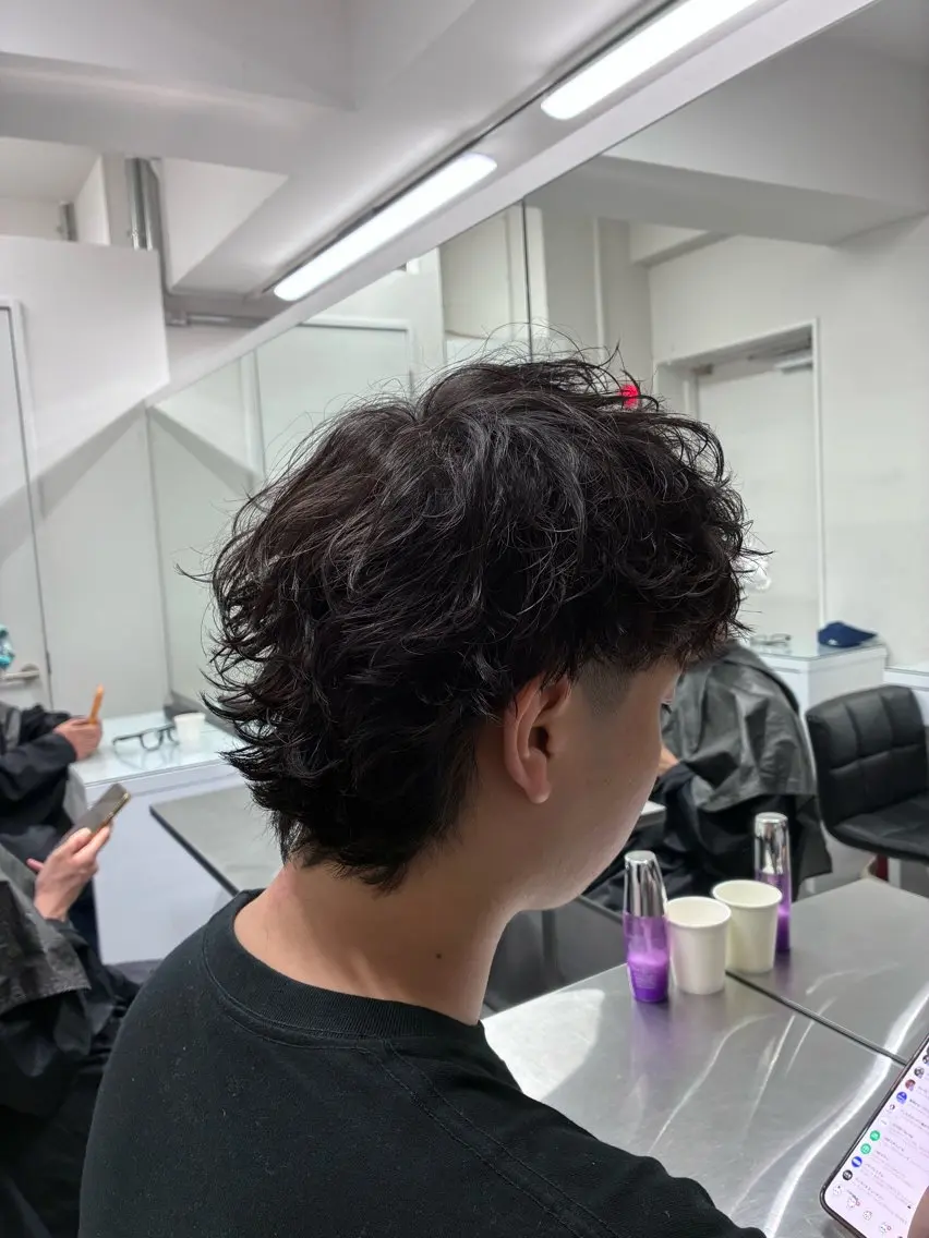 ショート パーマ メンズ メンズパーマ マレットヘア カット パーマ トリートメント ヘアセット 💈メンズパーマ特化 💈颯太のヘアスタイル