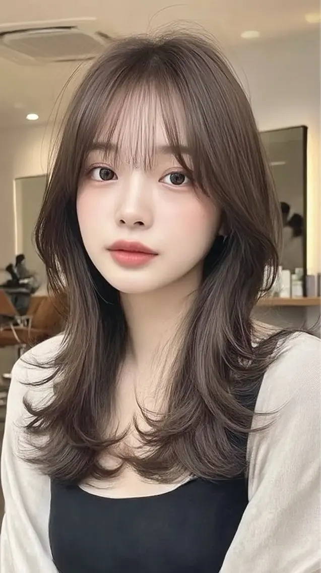 ロング カラー ヘアカラー 韓国×艶ハイトーンが かわいい✨️リオ🍒のヘアスタイル