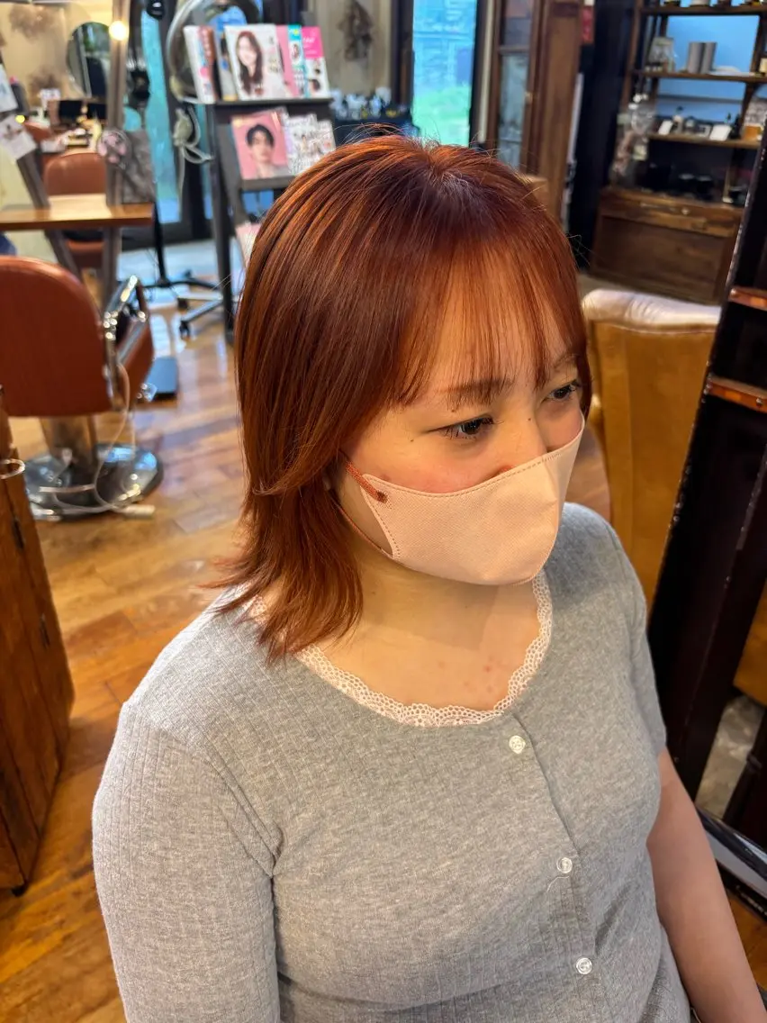 カラー ブリーチ ブリーチなしカラー ヘアカラー NAGONSTYLE 田村　莉生のヘアスタイル