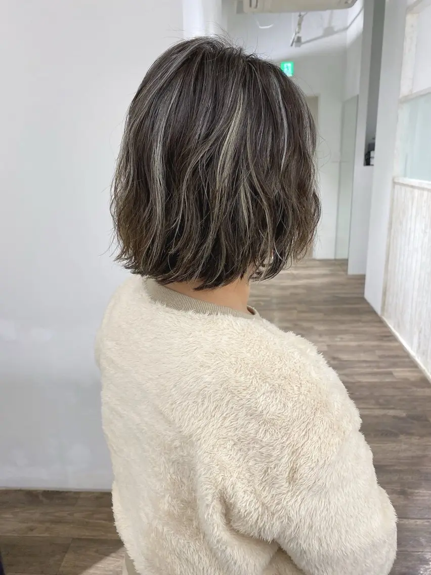ミディアム カラー ヘアカラー トリートメント ハイライト⭐️上野 高広のヘアスタイル