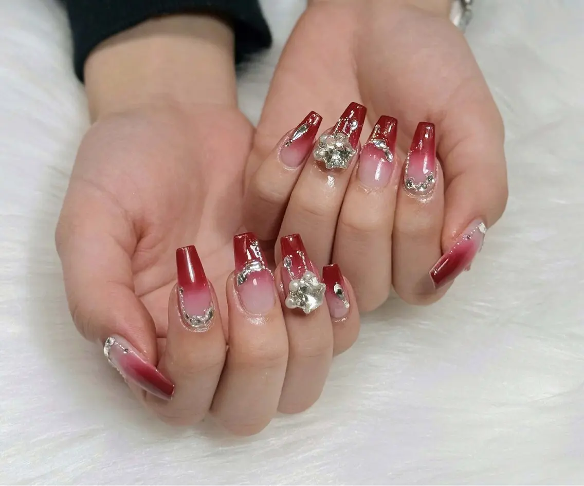ネイル アートネイル オーロラネイル ジェルネイル 韓国ネイル ロングネイル ハンドネイル Nichi Nailsのネイルデザイン