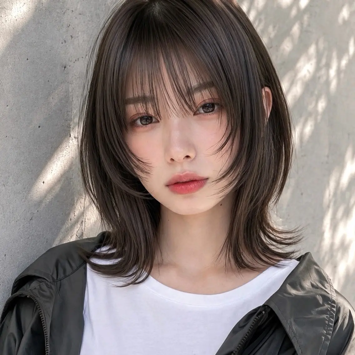 ミディアム カラー ミディアムレイヤー 顔周りカット レイヤーカット カット ヘアカラー トリートメント レイヤー×髪質改善 🌀渋谷 KANAのヘアスタイル