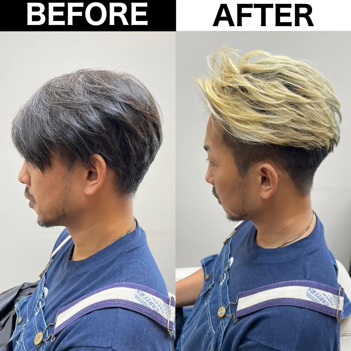 カラー メンズ メンズブリーチ メンズハイライト メンズパーマ ツーブロック 刈り上げ Soleria 田中慎一のヘアスタイル