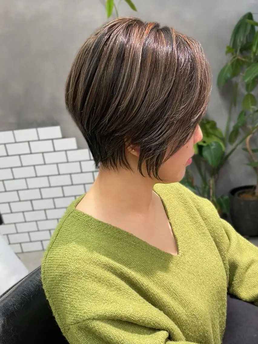 ショート カラー ハイライトカラー ハイライト 髪質改善 ショートヘア カット ヘアカラー 内藤　宏紀 tidasmileのヘアスタイル