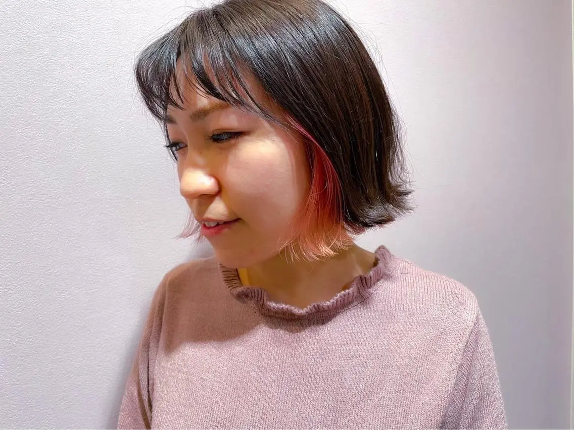 ショート カラー アイブロウ バレイヤージュ ブリーチ ケアブリーチ 透明感カラー デザインカラー 🔆韓国 norika🔆のヘアスタイル