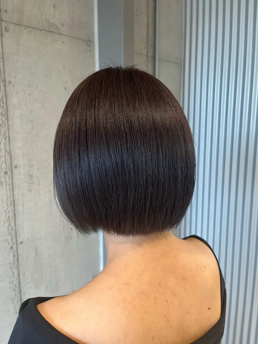 ミディアム カラー ヘアアレンジ カット ヘアカラー トリートメント 🍀透明感カラー×垢 抜けボブ リクト💥のヘアスタイル