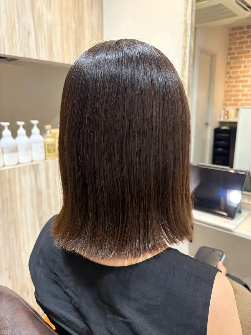 ミディアム 外ハネヘア 福島 優夢のヘアスタイル