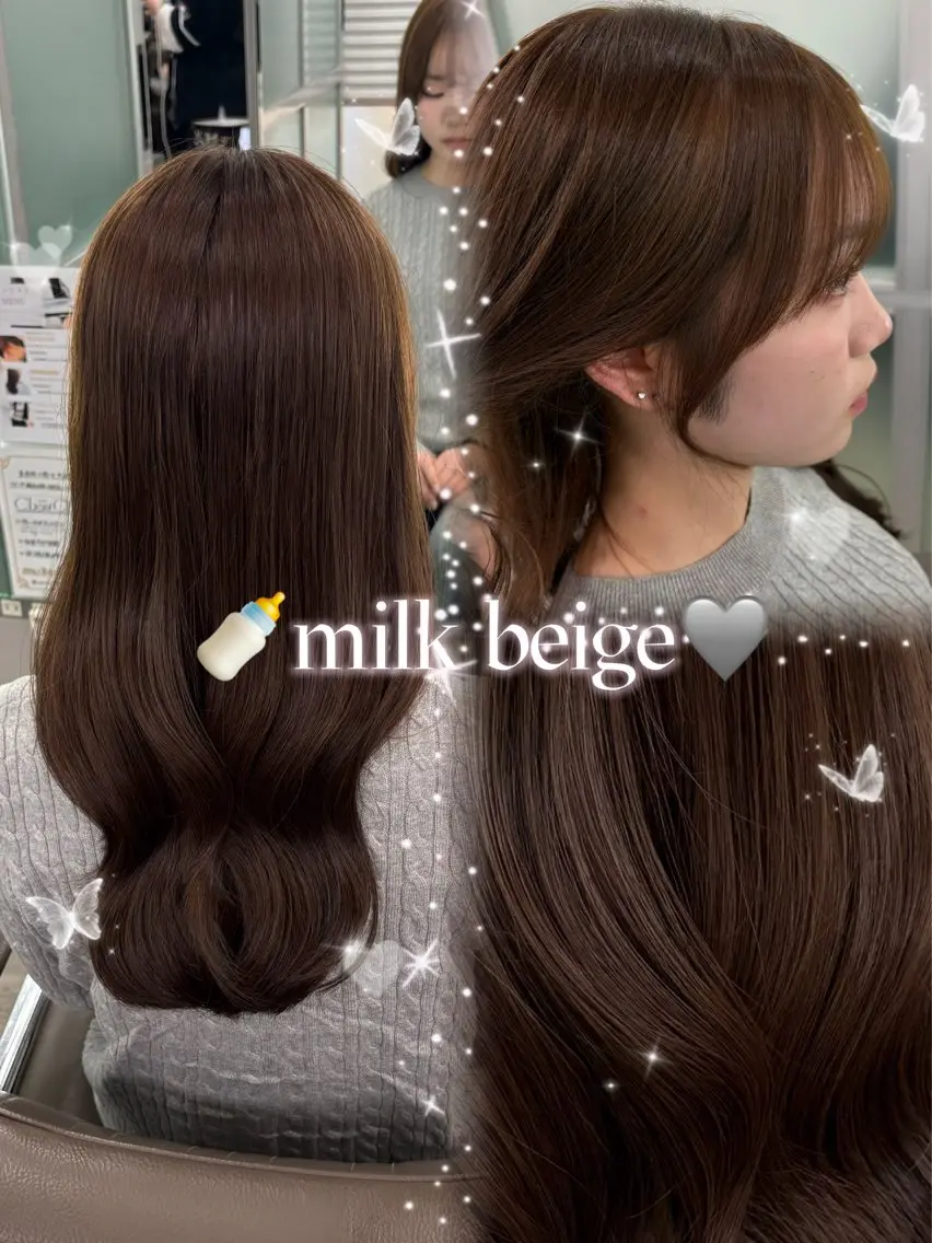ロング ロング カット ヘアカラー 韓国風骨格カット 艶カラー🩶髙林夏美のヘアスタイル