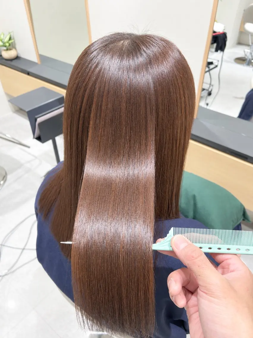 セミロング カラー 柳澤 武宏のヘアスタイル