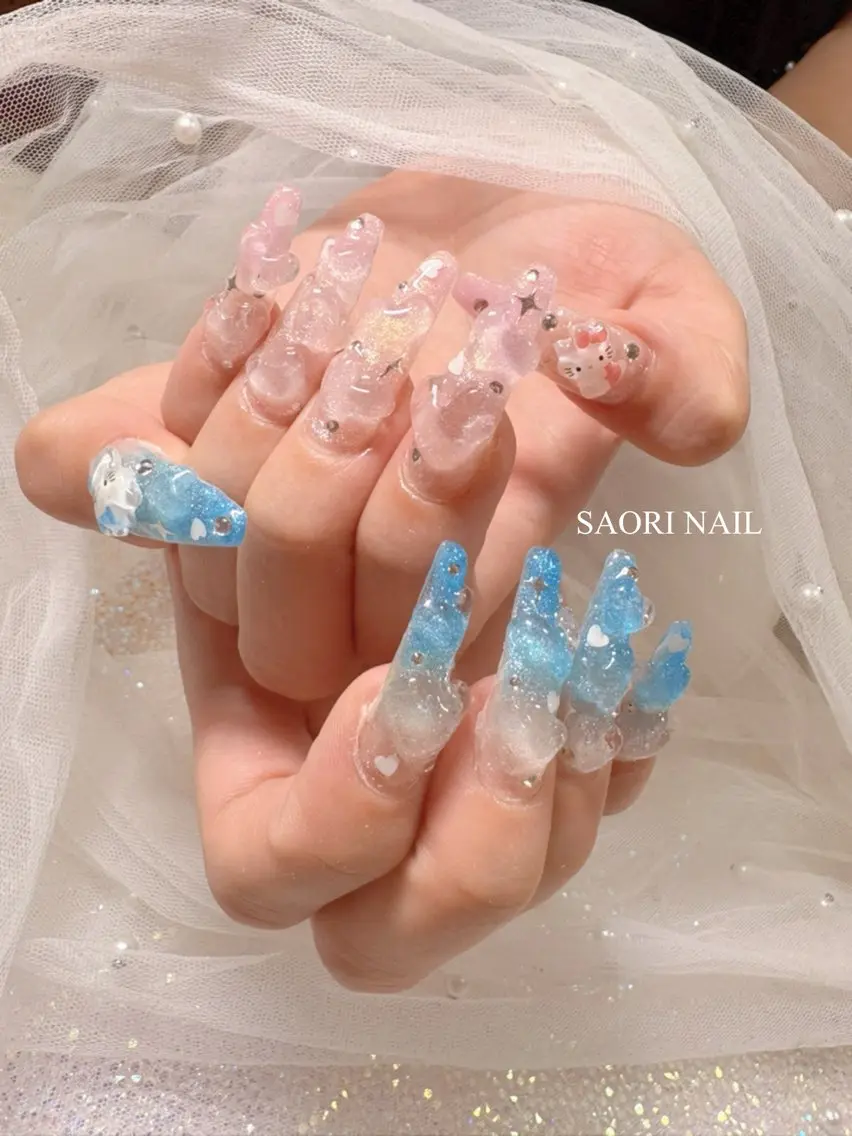 ネイル フットネイル ジェルネイル 韓国ネイル マグネットネイル 持ち込み ハンドネイル SAORI NAIL /長さ出し専門店のネイルデザイン