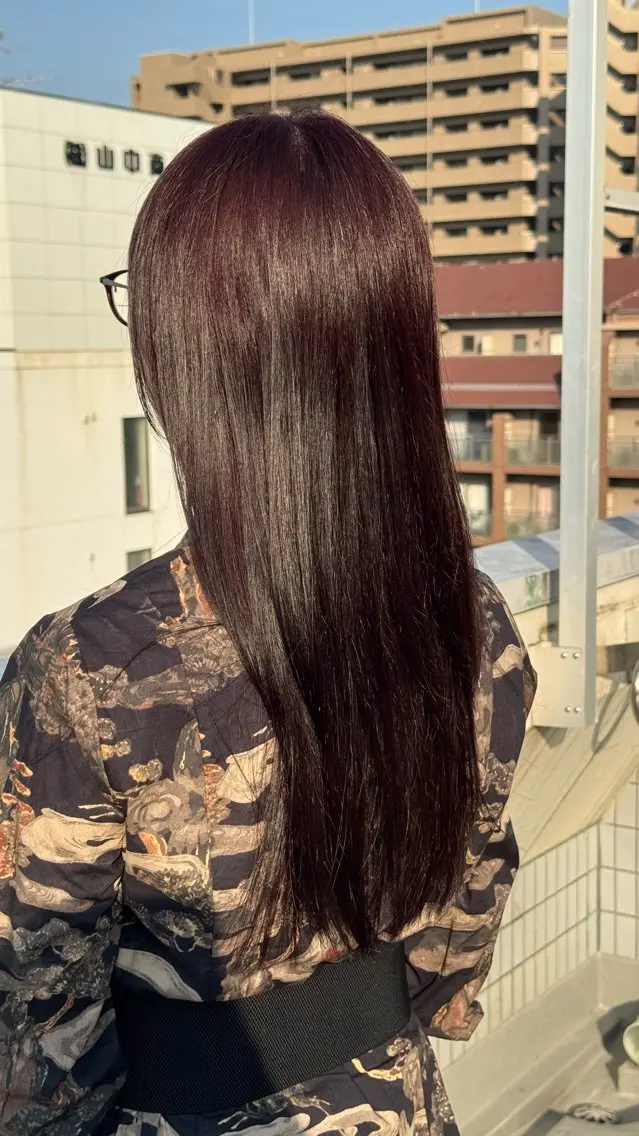 カラー ブリーチ ブラウンカラー ダブルカラー レッドカラー 齋藤 紗矢香のヘアスタイル