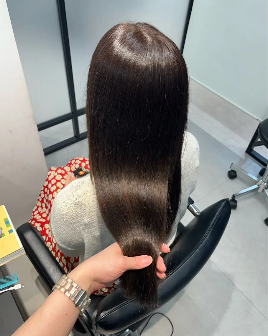 ロング カット ヘアカラー トリートメント 𓍯韓国style/ 髪質改善𓍯中村和希のヘアスタイル