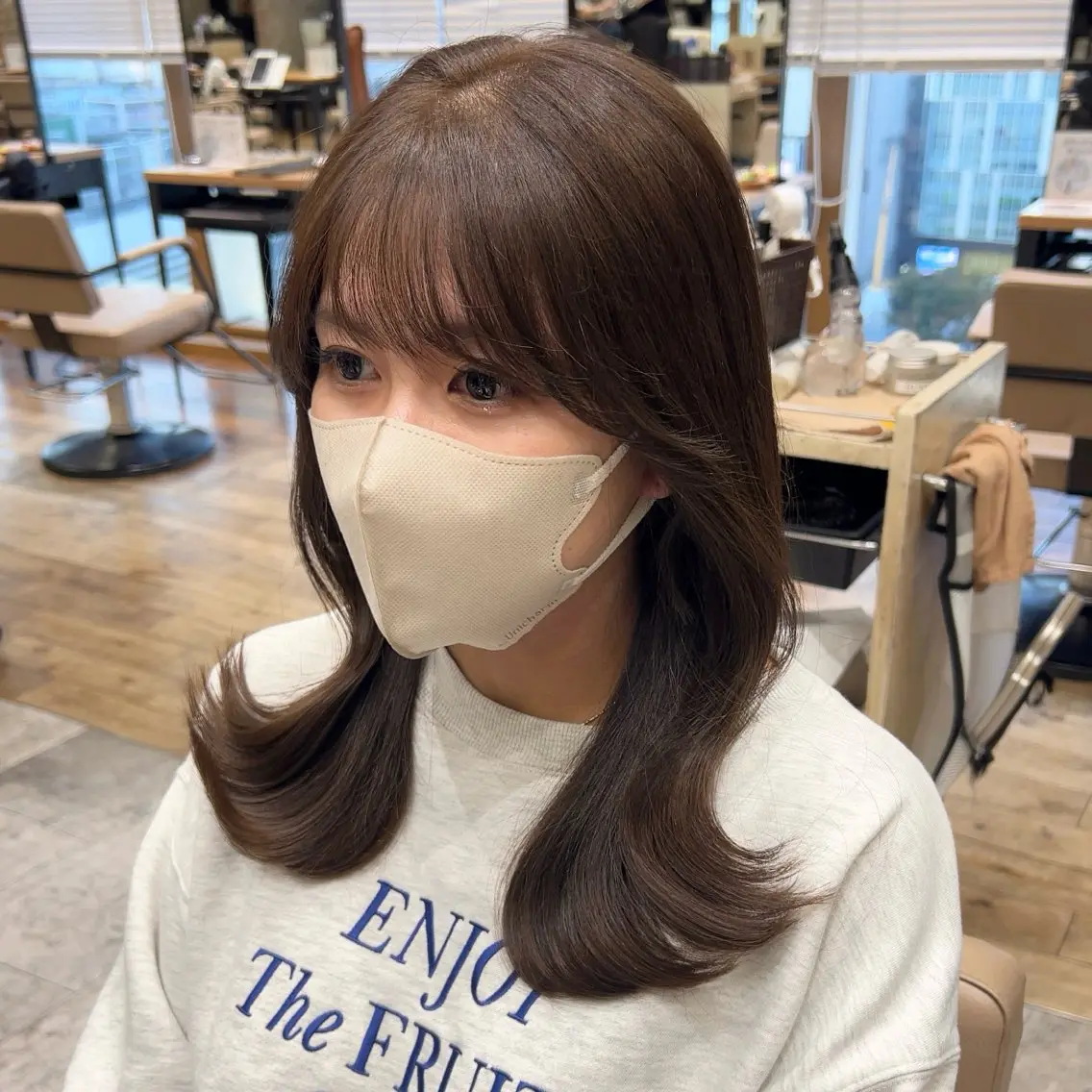 セミロング くびれヘア 顔周りカット レイヤーカット 🧡くびれヘア/前髪 顔周り🧡久原結衣のヘアスタイル