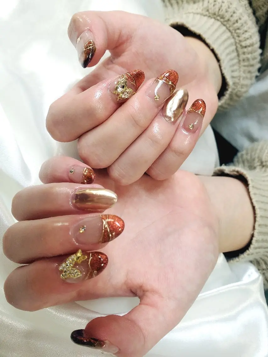 ネイル フレンチネイル マグネットネイル ミラーネイル スカルプネイル ハンドネイル Nail 🌱TSUBASAのネイルデザイン