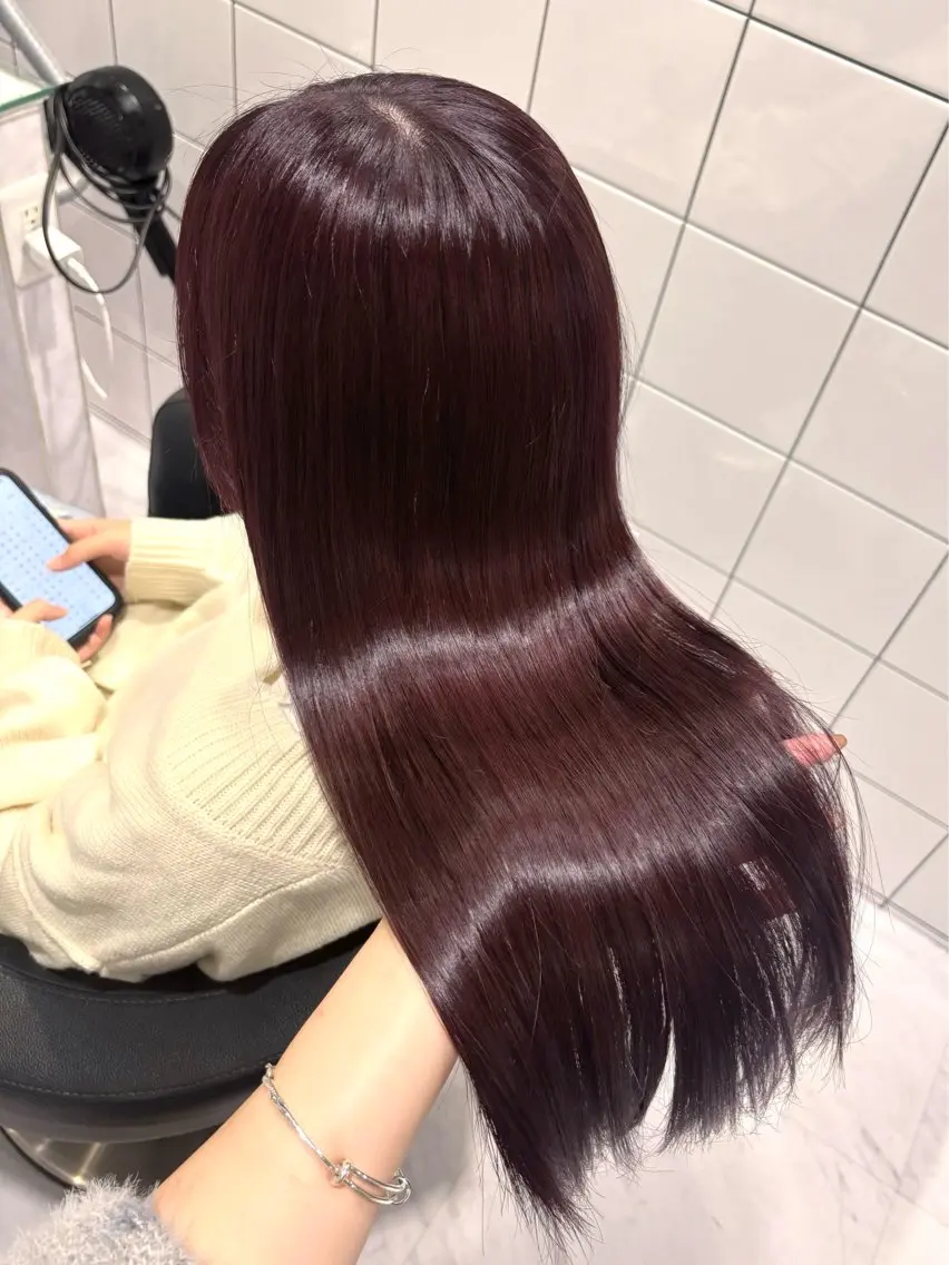 ロング カラー ヘアカラー トリートメント ヘッドスパ ヘアセット 表参道♡暗髪♡ 艶カラー♡アユミのヘアスタイル