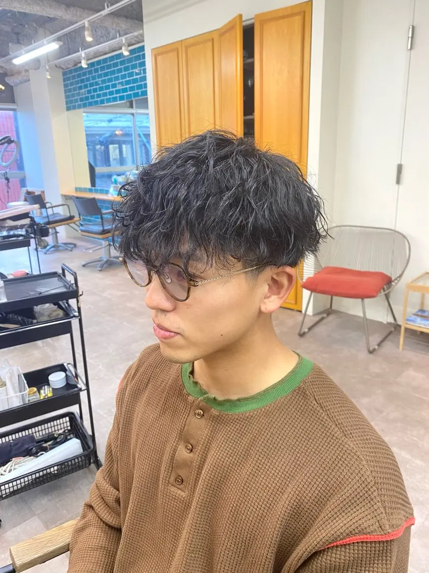 パーマ メンズ メンズパーマ 波巻きパーマ スパイラルパーマ カット パーマ シャドウパーマ/ 波巻パーマYu-Kiのヘアスタイル