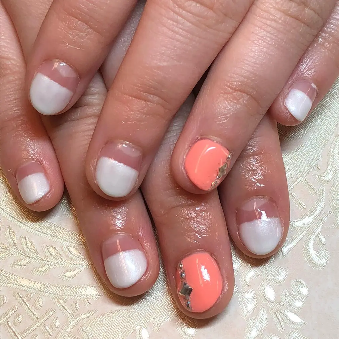 ネイル フレンチネイル オフィスネイル ワンカラーネイル ストーンネイル KIREIE NAILSのネイルデザイン