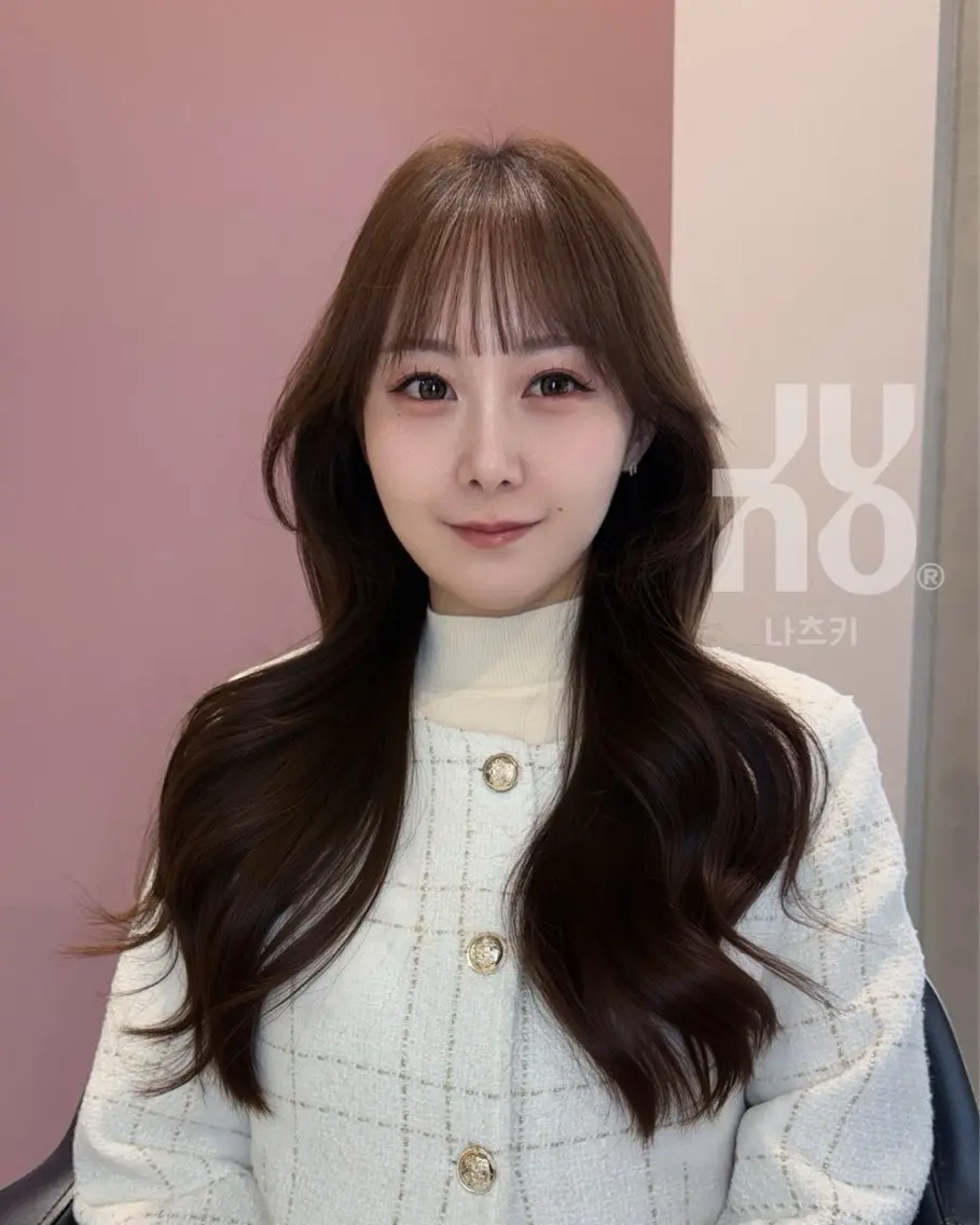 ロング カラー 韓国風ヘア レイヤーカット ロング カット ヘアカラー 韓国レイヤー🪽 無重力パーマナツキのヘアスタイル
