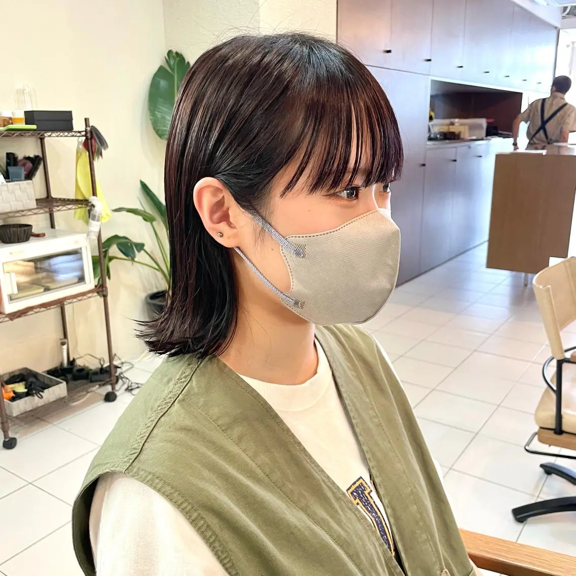 ミディアム カラー ボブ 透明感カラー/ 寺田千雅子のヘアスタイル