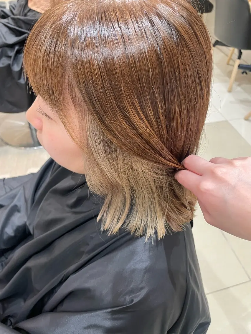 ミディアム ヘアカラー レイヤー×ハイライト 🌷RINA🌷のヘアスタイル