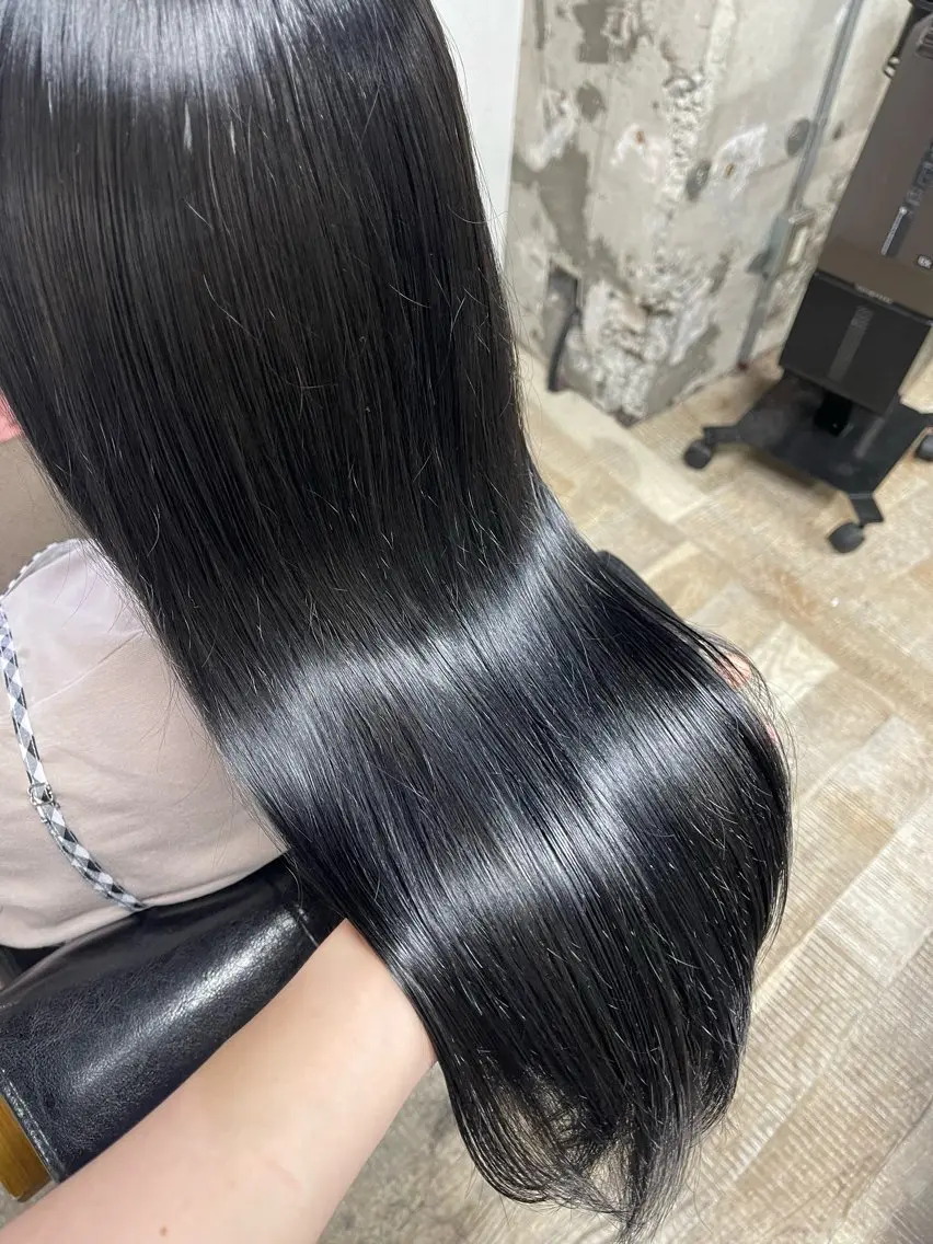 ロング カット ヘアカラー トリートメント かめい りなのヘアスタイル