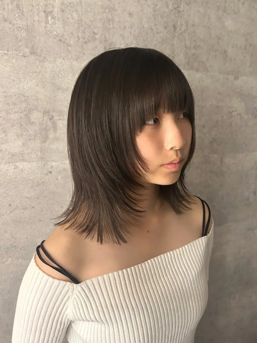 ミディアム ボブレイヤー ボブ レイヤーカット CoReha 河内 尋登のヘアスタイル