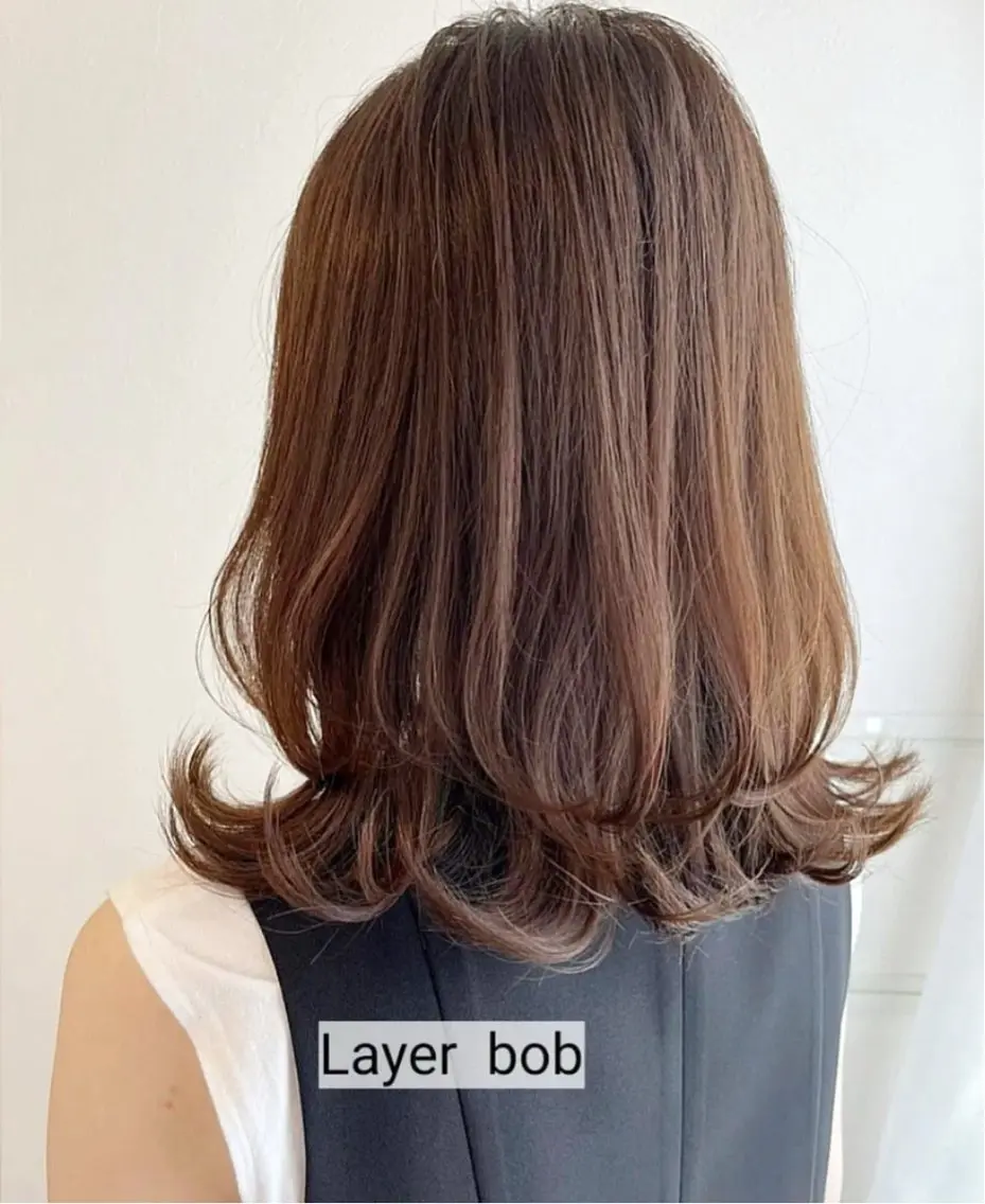 ミディアム ボブレイヤー ボブ レイヤーカット 遠藤 寛明のヘアスタイル