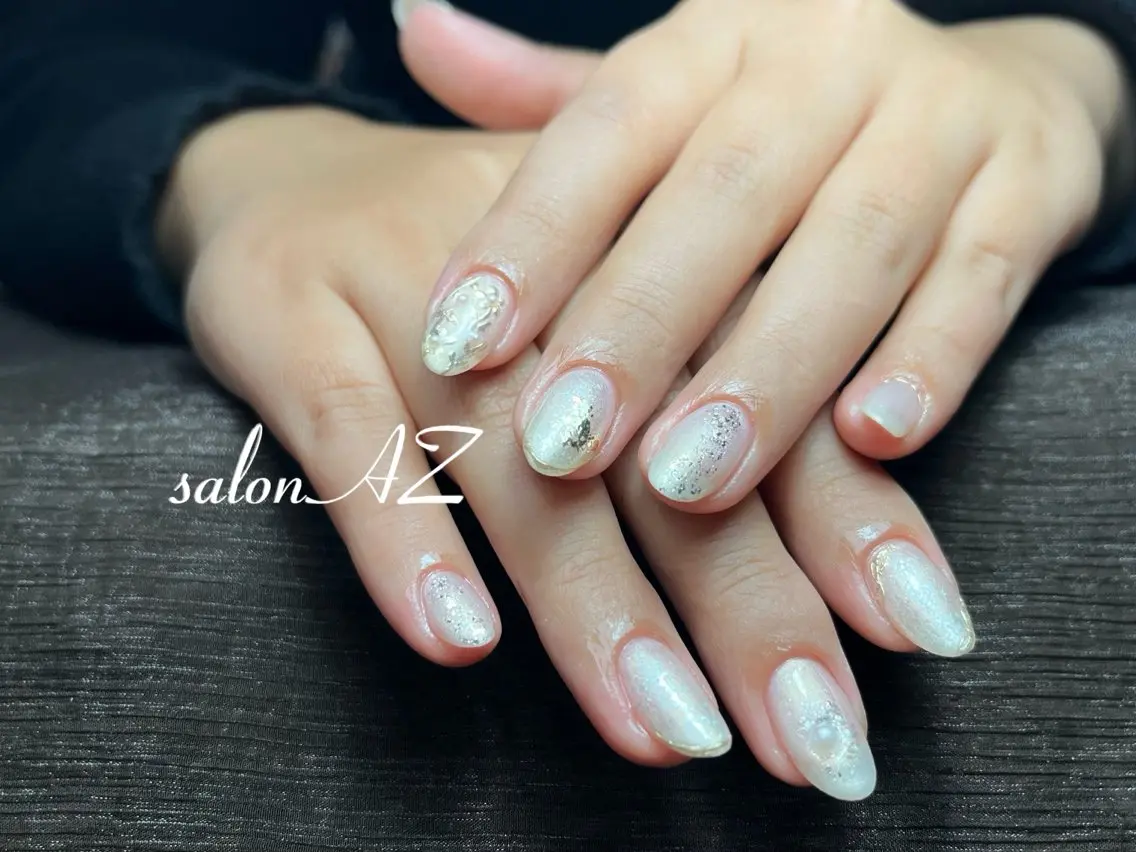 ネイル 長さ出し フットネイル フレンチネイル マグネットネイル ニュアンスネイル ハンドネイル salon AZのネイルデザイン