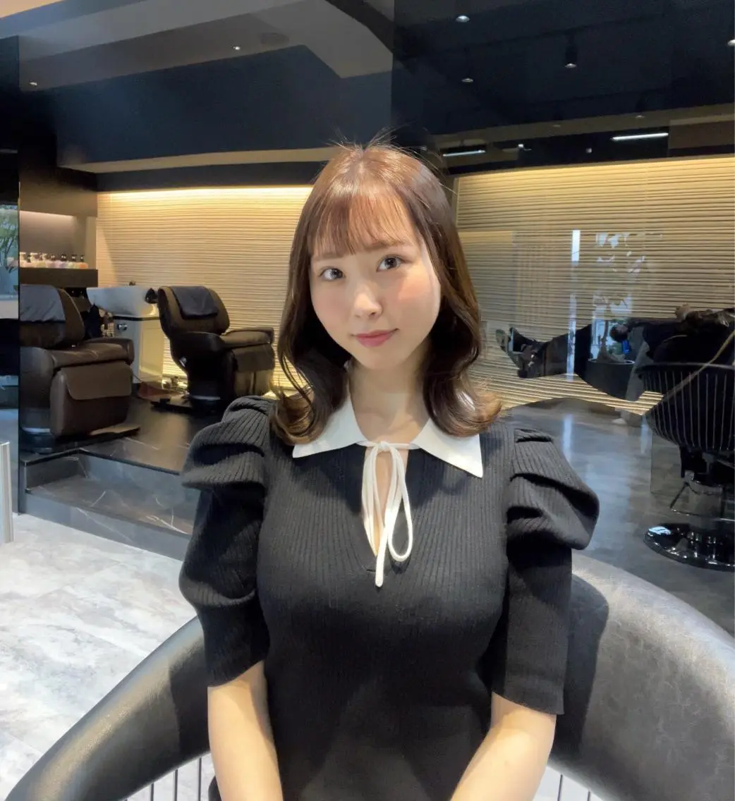 ミディアム カット ヘアカラー トリートメント ヘッドスパ 酸性ストレート/ 透明感カラー/中村利のヘアスタイル