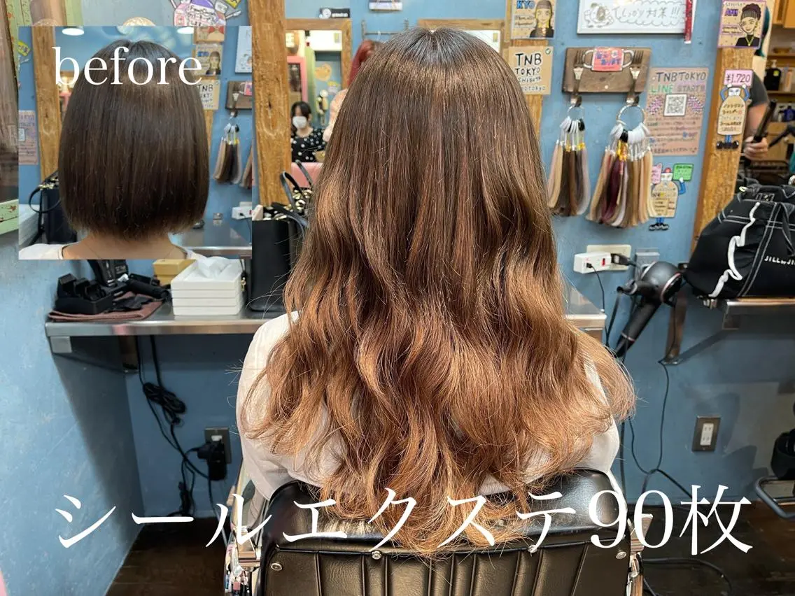 ロング シールエクステ エクステ カラーモデル募集ෆ SAEのヘアスタイル