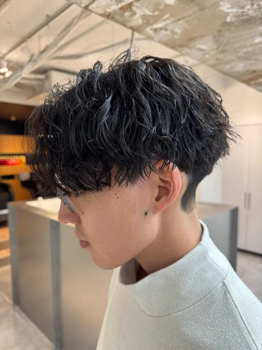 パーマ メンズ センターパート カット パーマ 大宮メンズ特化/パー マ職人/小川藍人のヘアスタイル