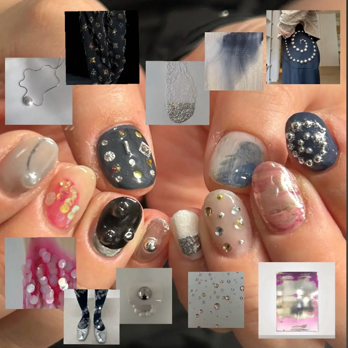 ネイル ネイビー ニュアンスネイル 冬ネイル sakae yurinaのネイルデザイン