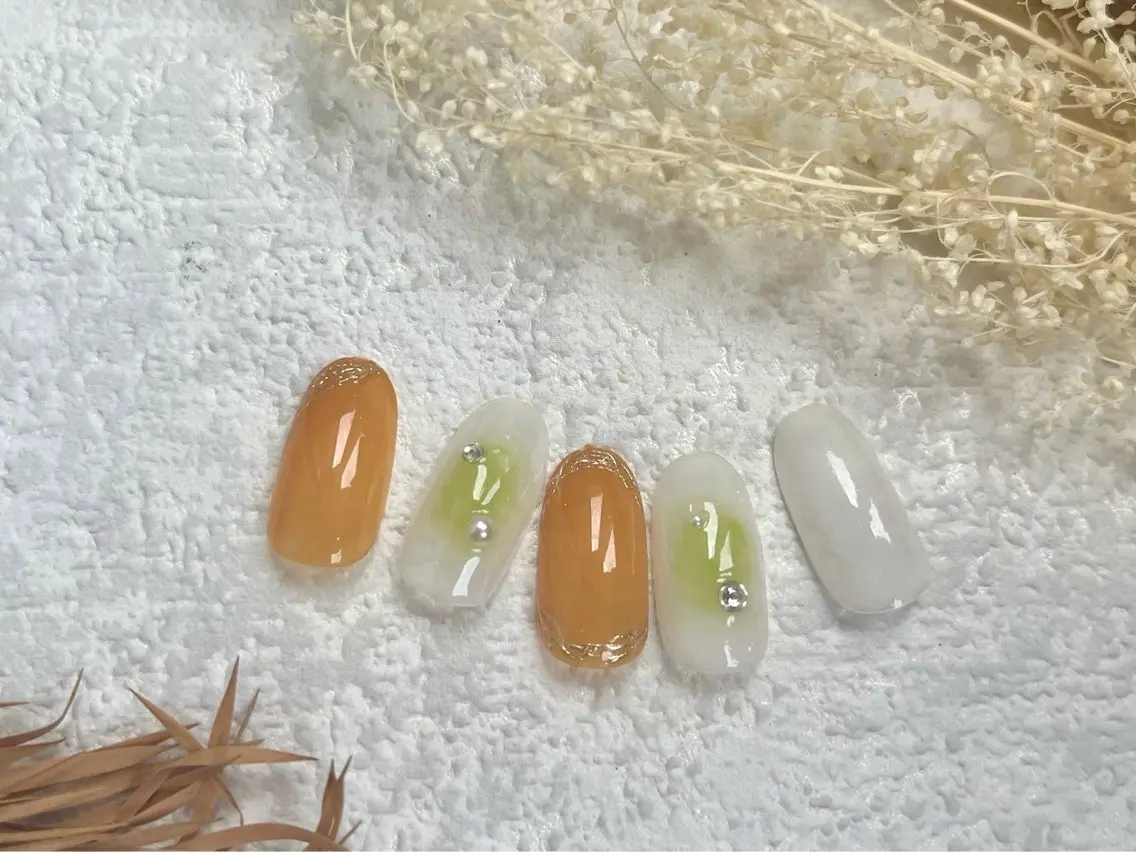 ネイル ジェルネイル メンズネイル パラジェル 夏ネイル ワンホンネイル ハンドネイル kiki nail &brow二子玉川のネイルデザイン