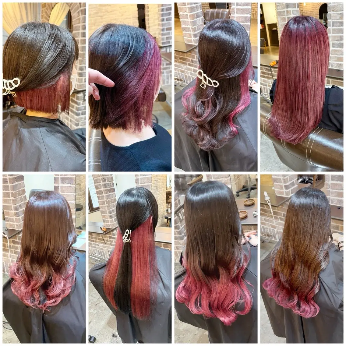 カラー ブリーチ ブリーチなしカラー ピンクカラー 艶カラー/インナー /グラデ/大西小百合のヘアスタイル