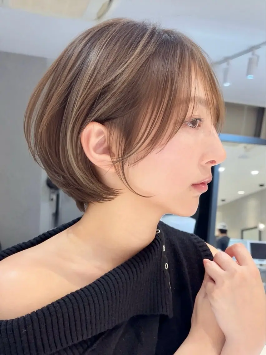 ショート カラー カット ヘアカラー トリートメント Lond Bloom 天神ショート/ボブのヘアスタイル