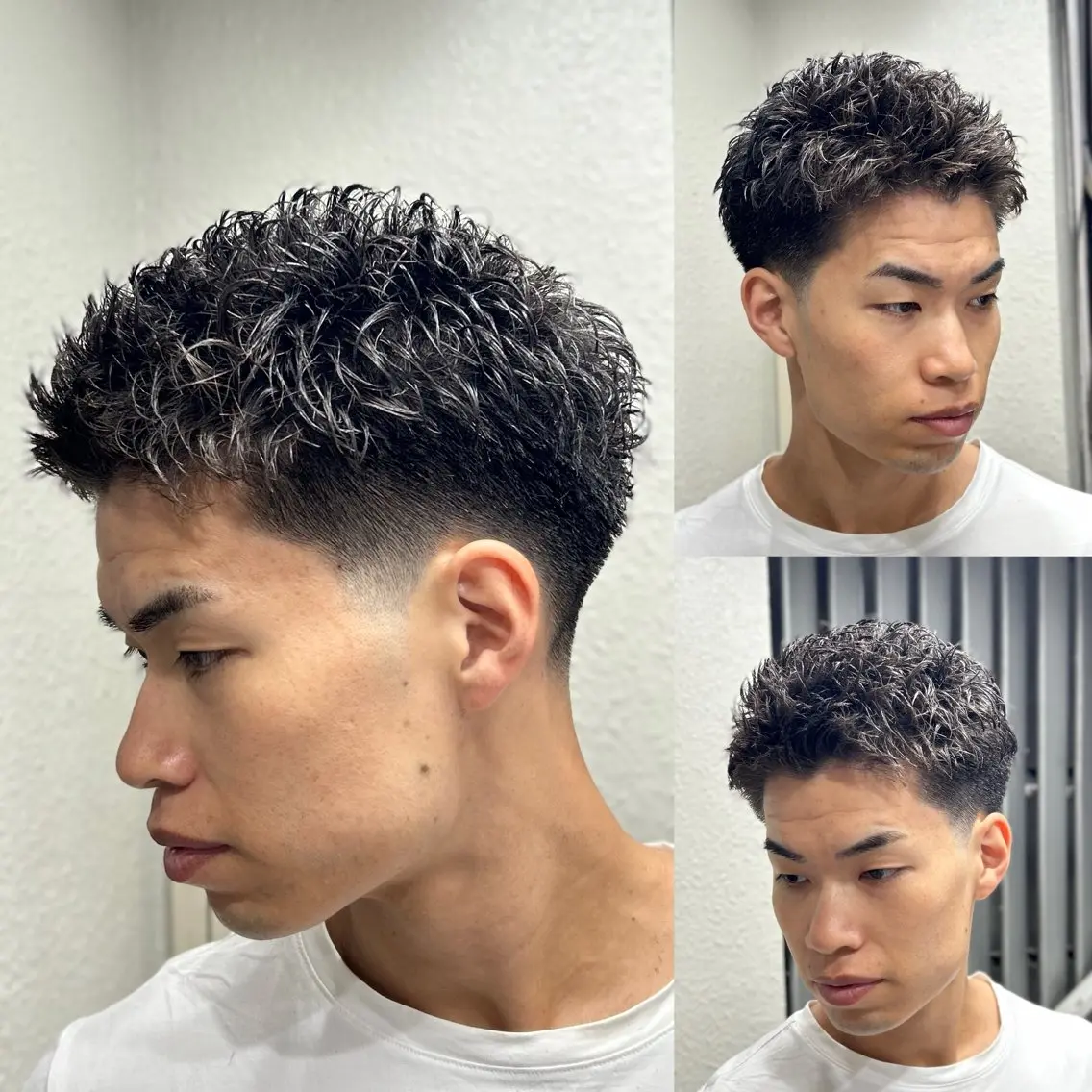 ショート パーマ メンズ カット パーマ トミモト アユムのヘアスタイル