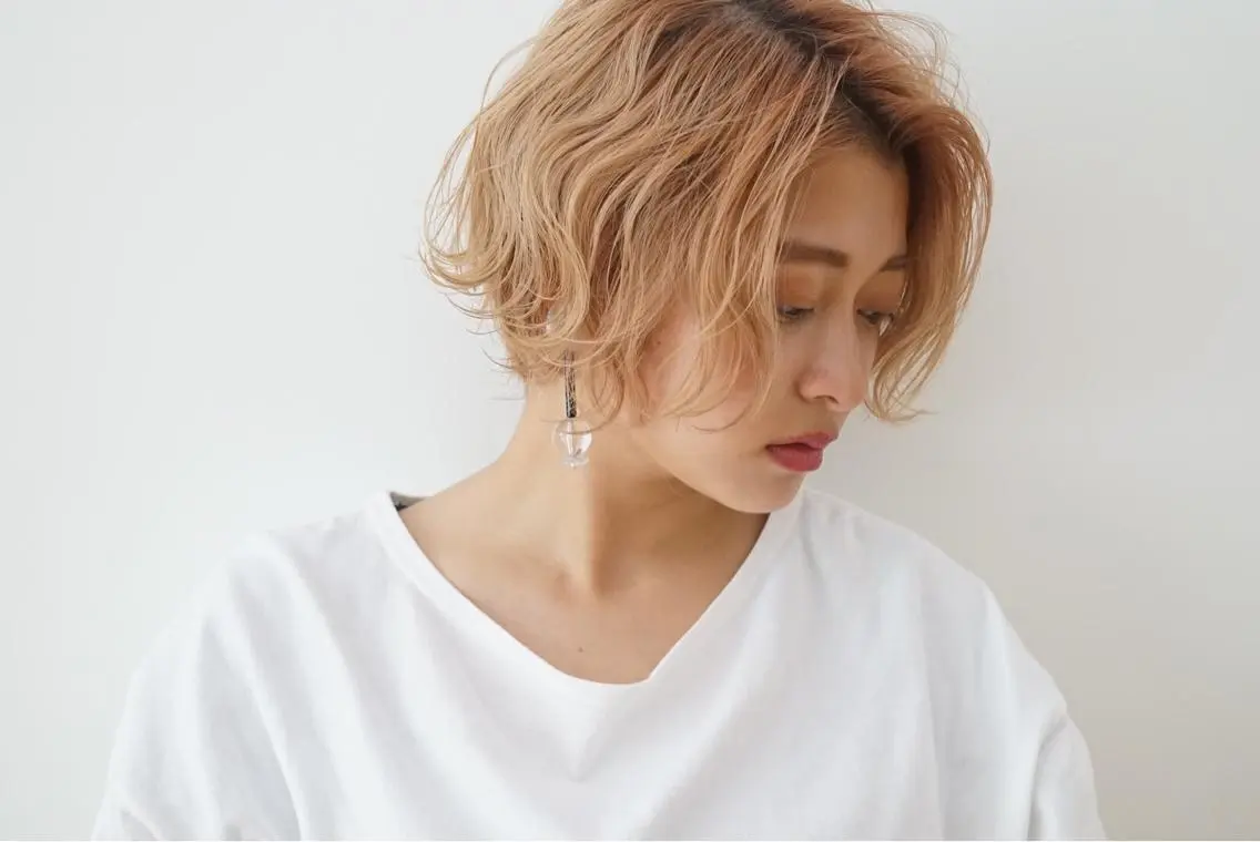 ショート カラー パーマ 木下 修兵のヘアスタイル