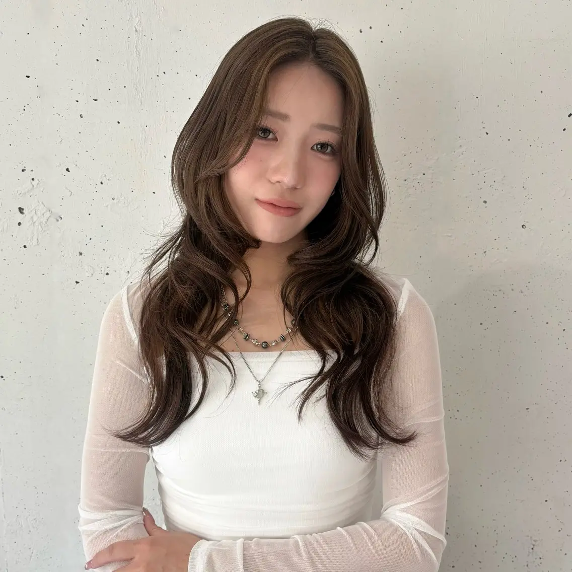 ロング カラー ベージュカラー ミント ミントベージュ レイヤーカット fuyuna🖤 レイヤーカットのヘアスタイル
