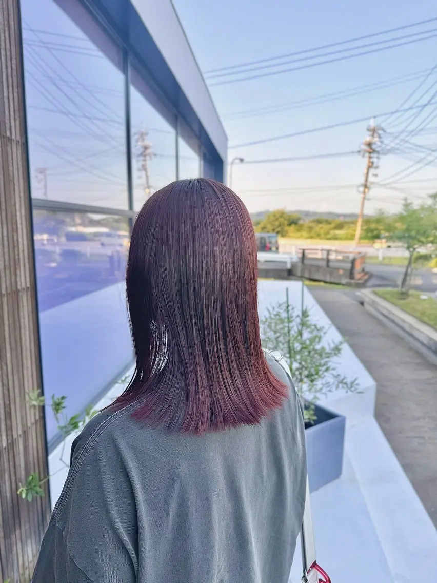 ミディアム カラー ピンクカラー カット ヘアカラー トリートメント CUTS 東尾道/ 市川聖也のヘアスタイル
