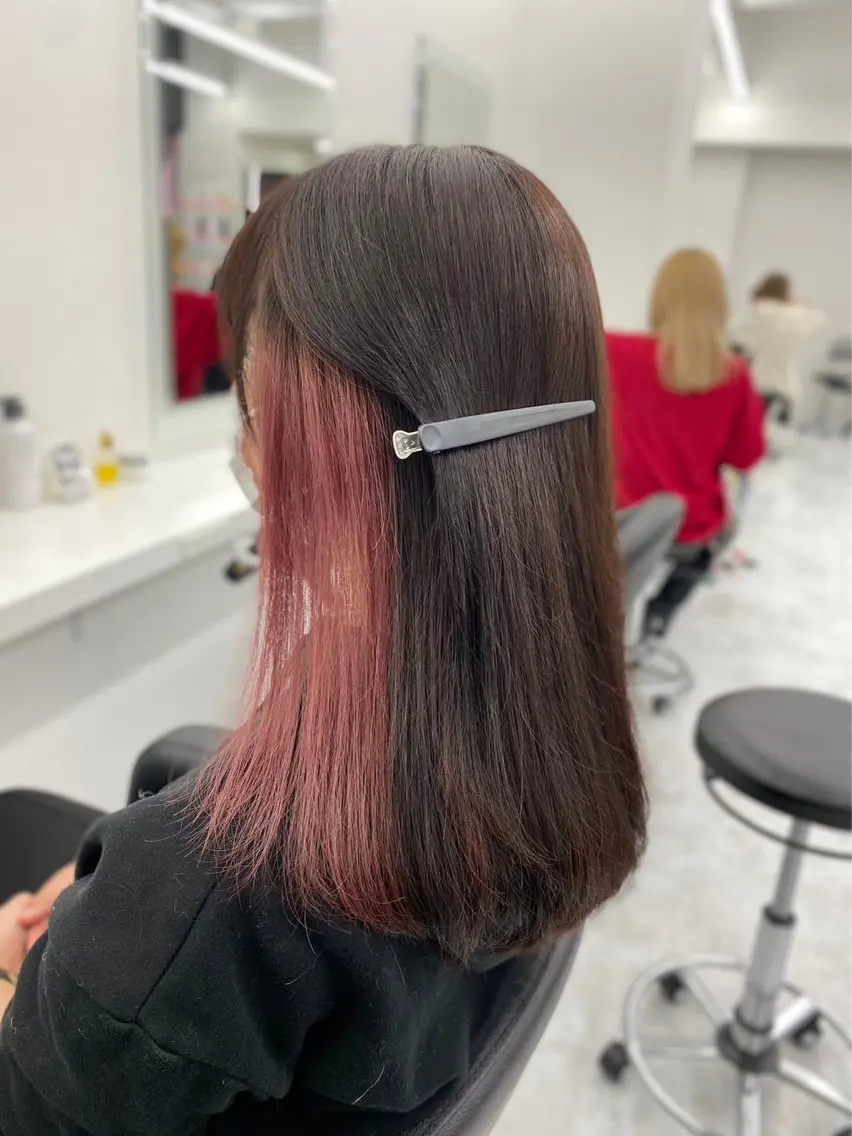 セミロング カラー パーマ ヘアアレンジ メンズ 💖似合わせカラー レイヤー💖縮毛矯正のヘアスタイル