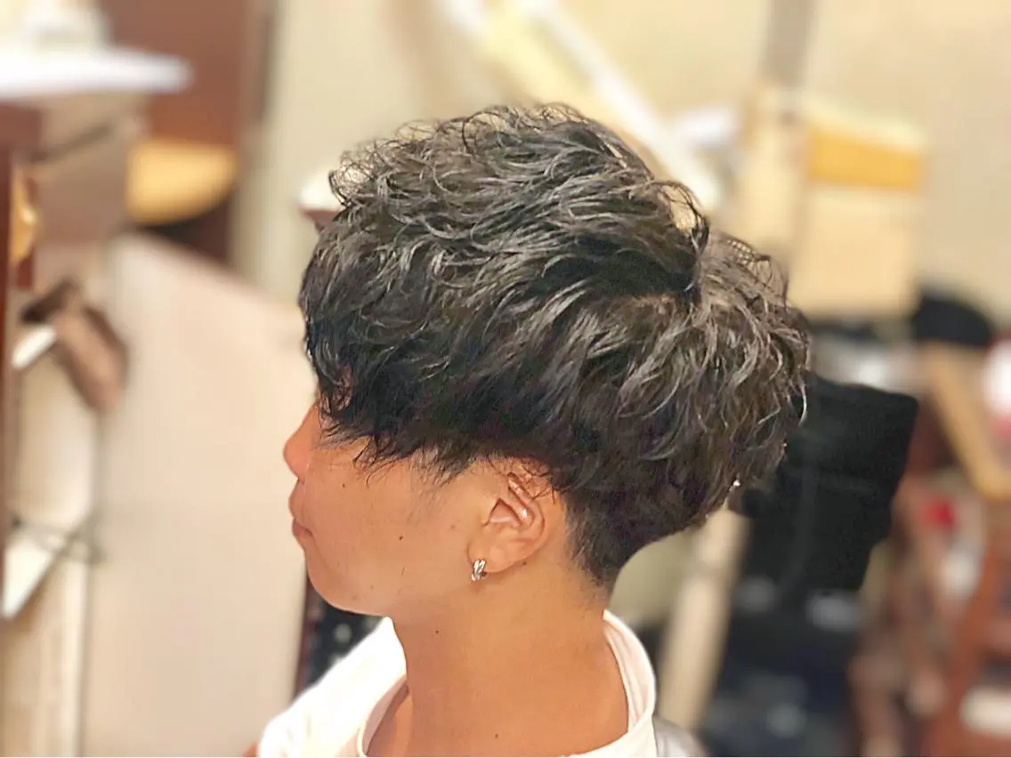 ショート カット パーマ 齋藤 壱成のヘアスタイル